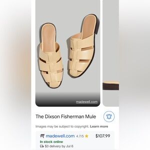 Madewell The Dixon Fisherman Mule - Cream